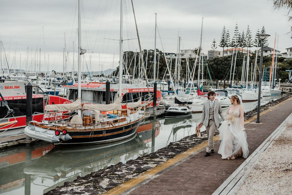 Auckland marina elopement among the yachts
