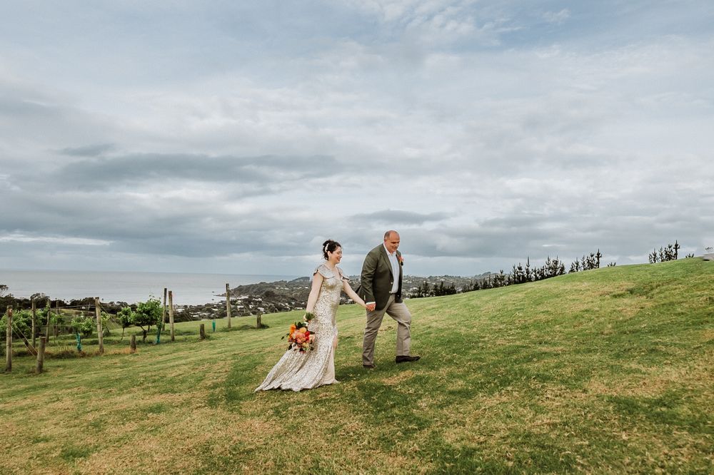 Mudbrick vineyard wedding, Waiheke Island