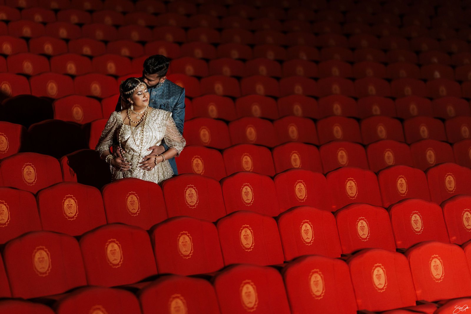 Indian wedding couple at Auckland Civic Theatre